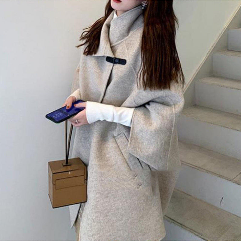 Women's Overcoat Korean Style Casual Mid-length Woolen Coats