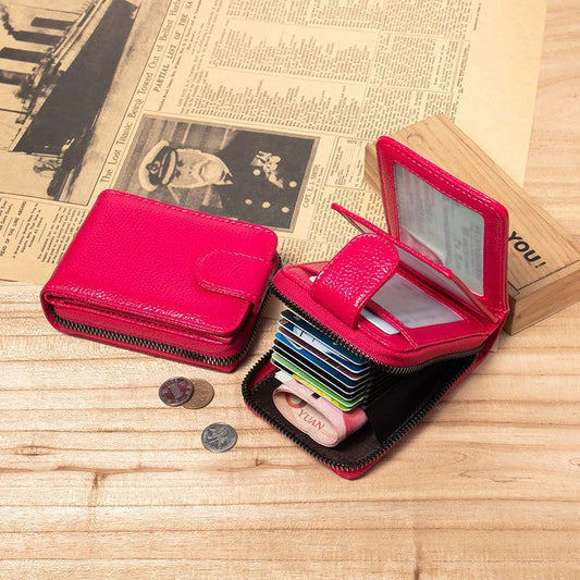 Men's License Authentic Leather Tactile Feel Integrated Personalized Card Holder