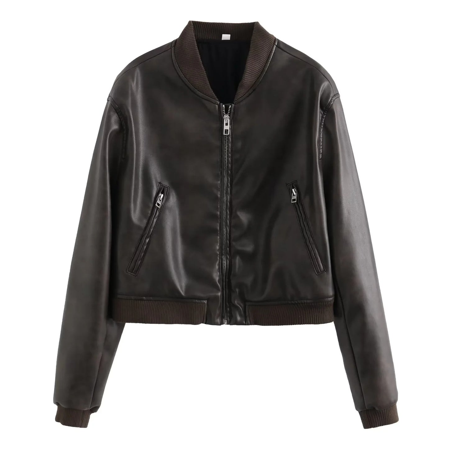 Fashion Slim Autumn Stand Collar Motorcycle Coats
