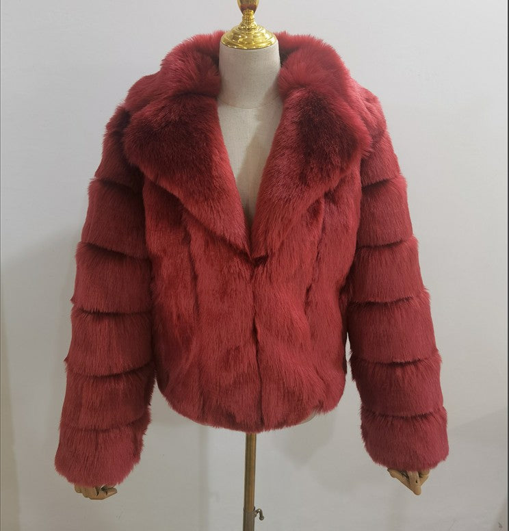 Women's Comfortable Imitation Fur Overcoat Fashion Coats