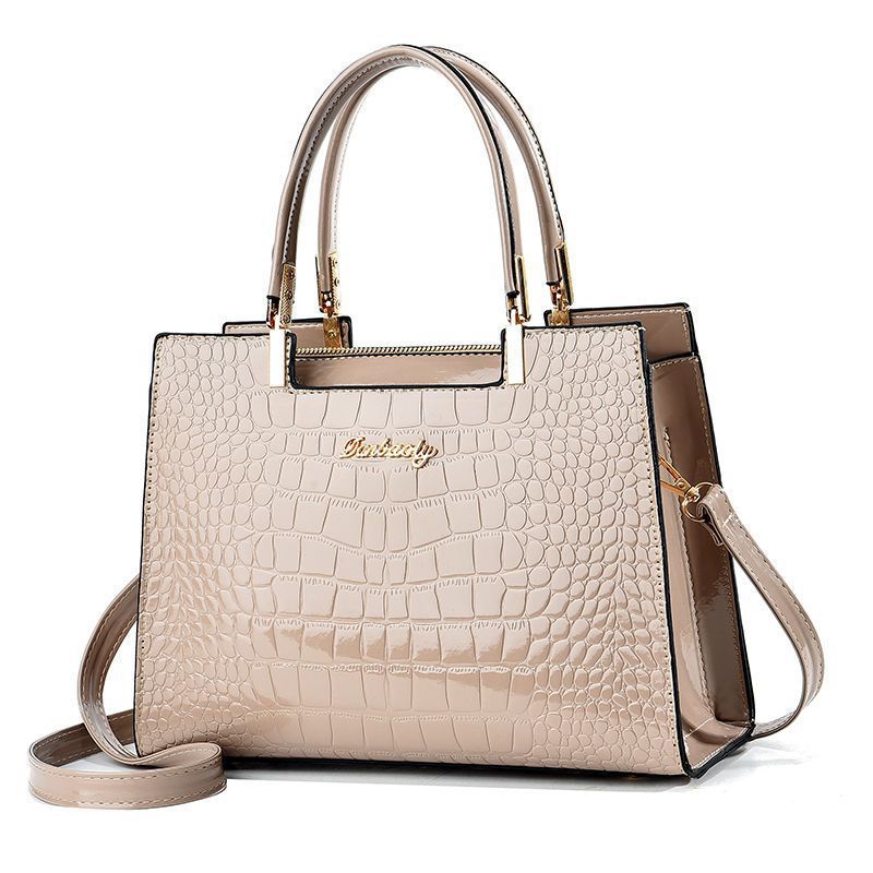 Women's Fashion Popular Bright Leather Alligator Print Bags