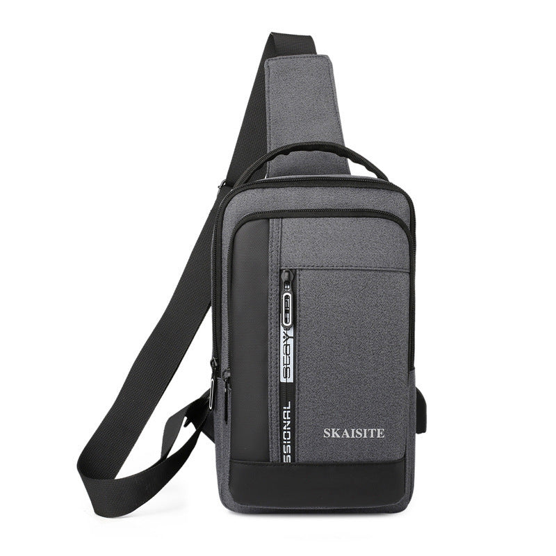 Men's Korean Style Nylon Cloth Waterproof Trendy Men's Chest Bags