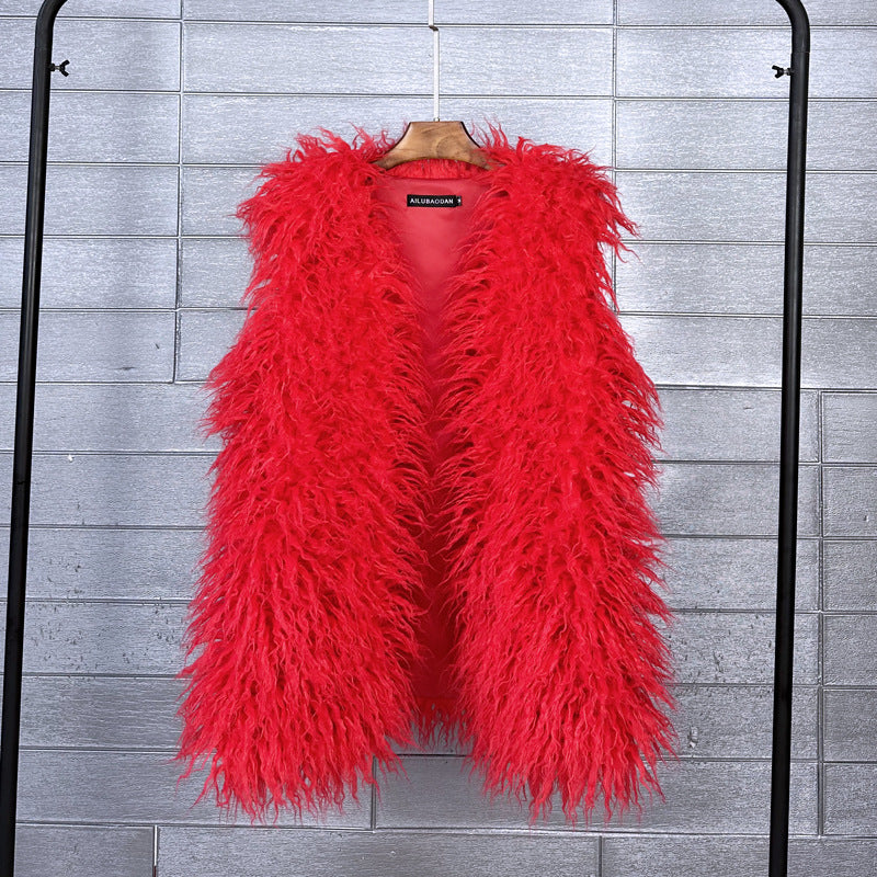 Women's Imitated Tibet Sheep Fur Mid-length Faux Coats