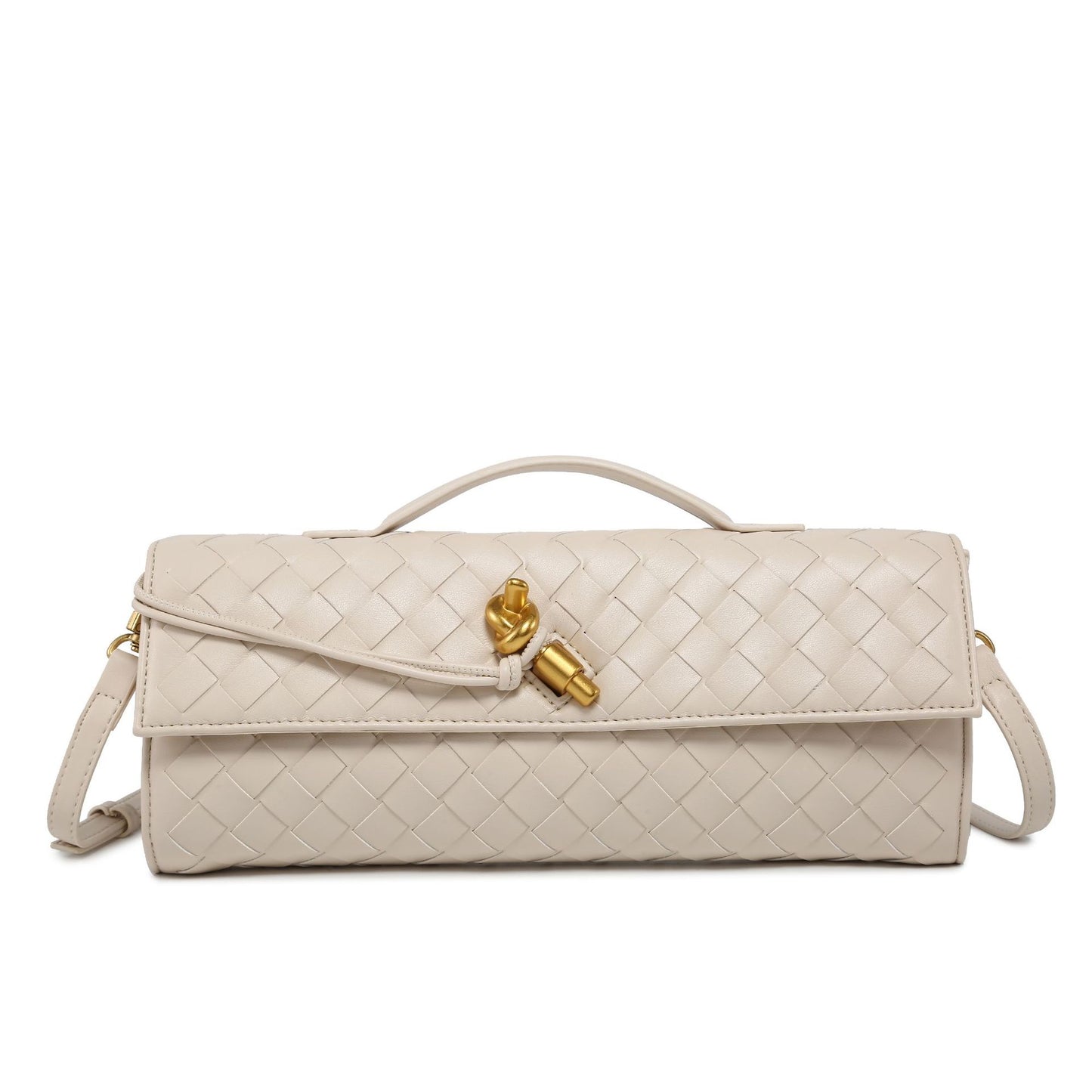 Woven Dinner Horizontal Baguette Advanced One Shoulder Bags