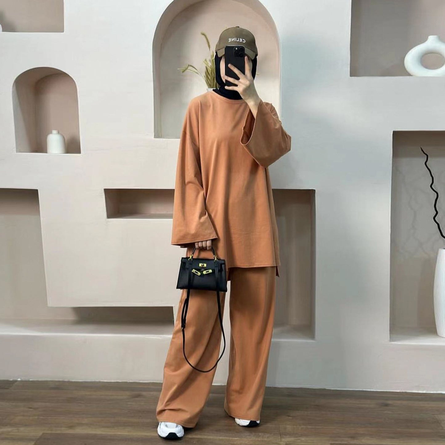 Graceful Turkey Solid Color Loose Two-piece Suits