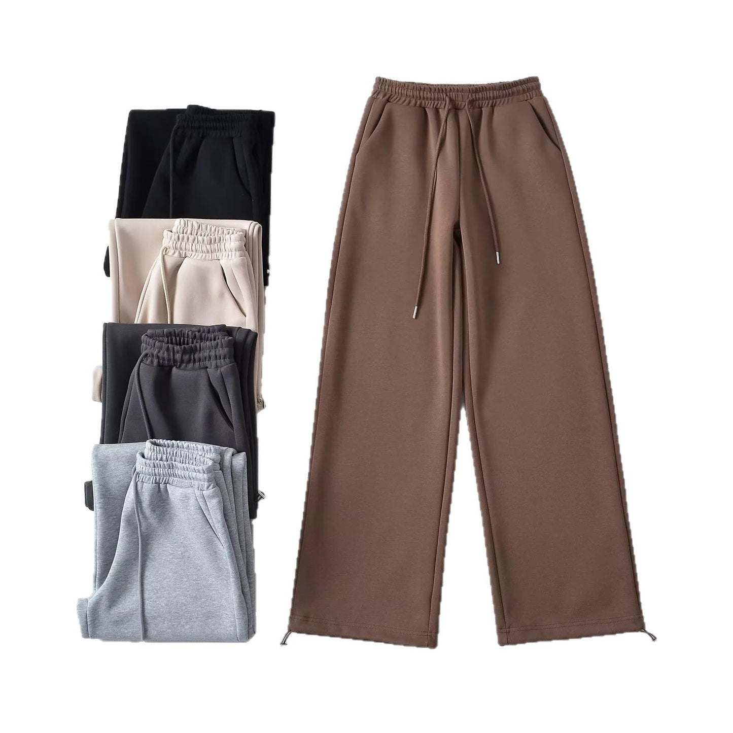 Casual Basic Style Versatile Elastic Lace Pants