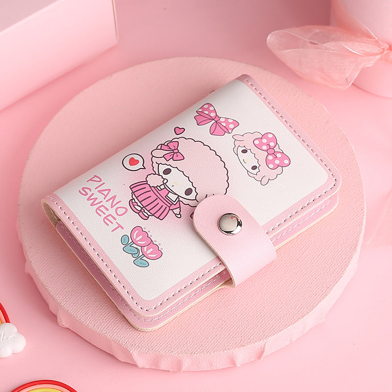 Cute Compact Large Capacity Cartoon Coated Page Card Holder
