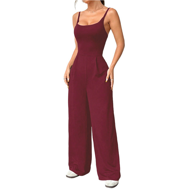 Women's Street Hipster Sling Thin High Waist Women's Jumpsuit/clothing