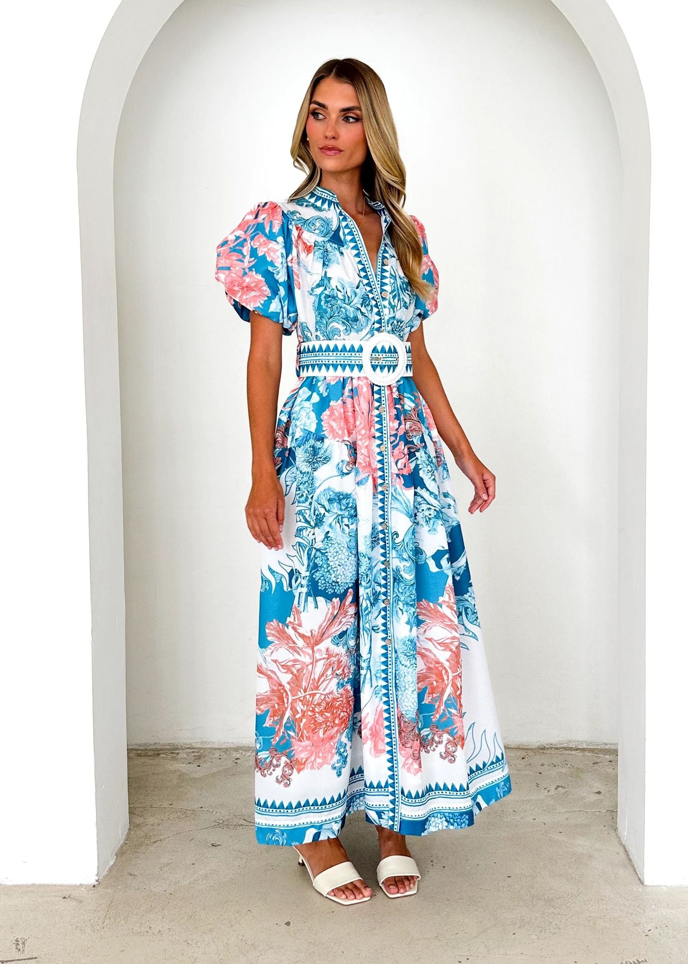 Fashion Casual Positioning Lace Printing Long Dresses
