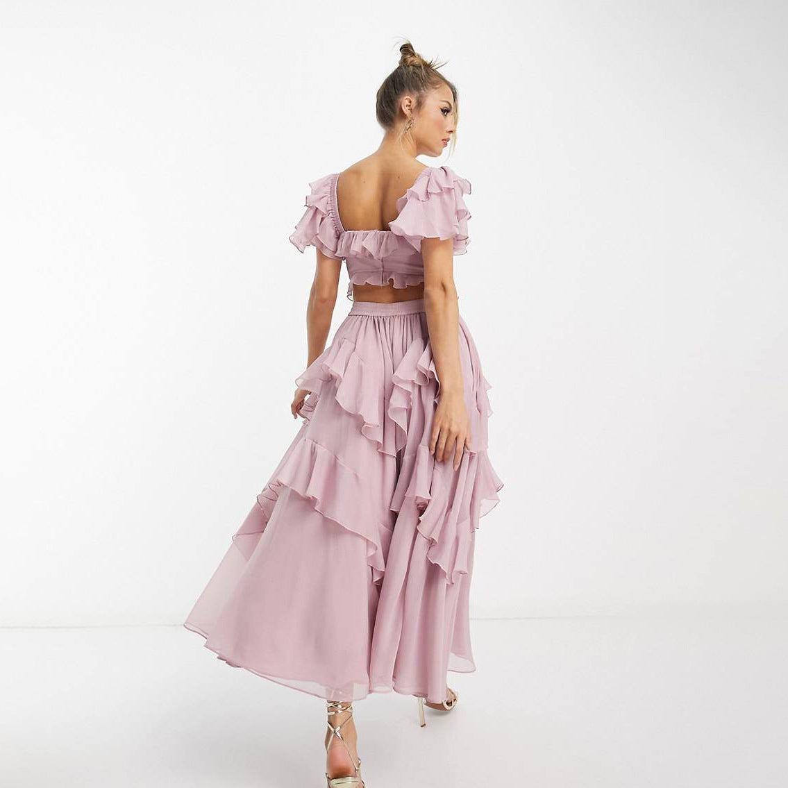 Dress Holiday Lace Backless Cake Ruffled Dresses
