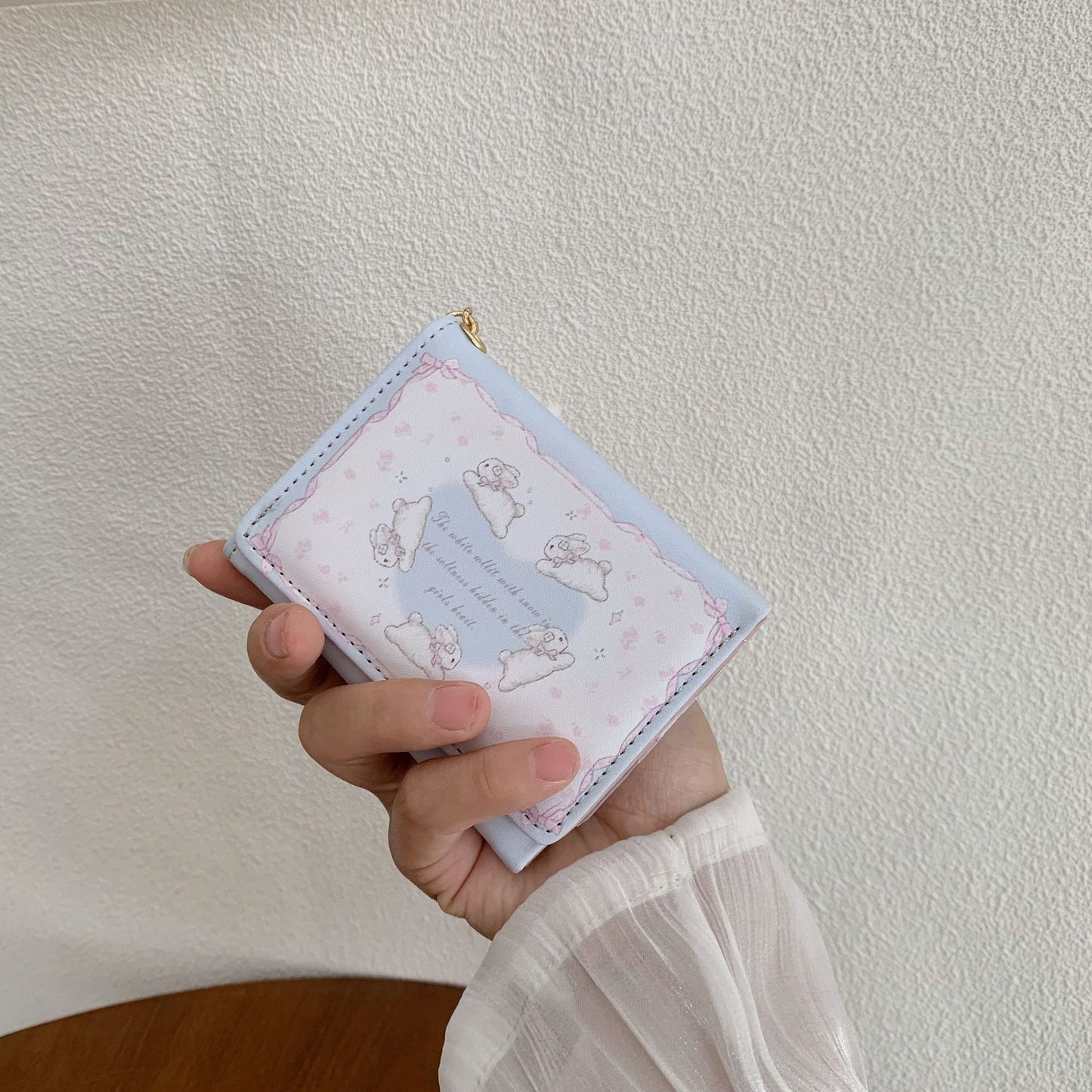 Female Short Cute Love Hair Ball Korean Ladies Wallets