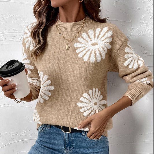 Women's Casual Clothes Long Sleeve Round Neck Sweaters
