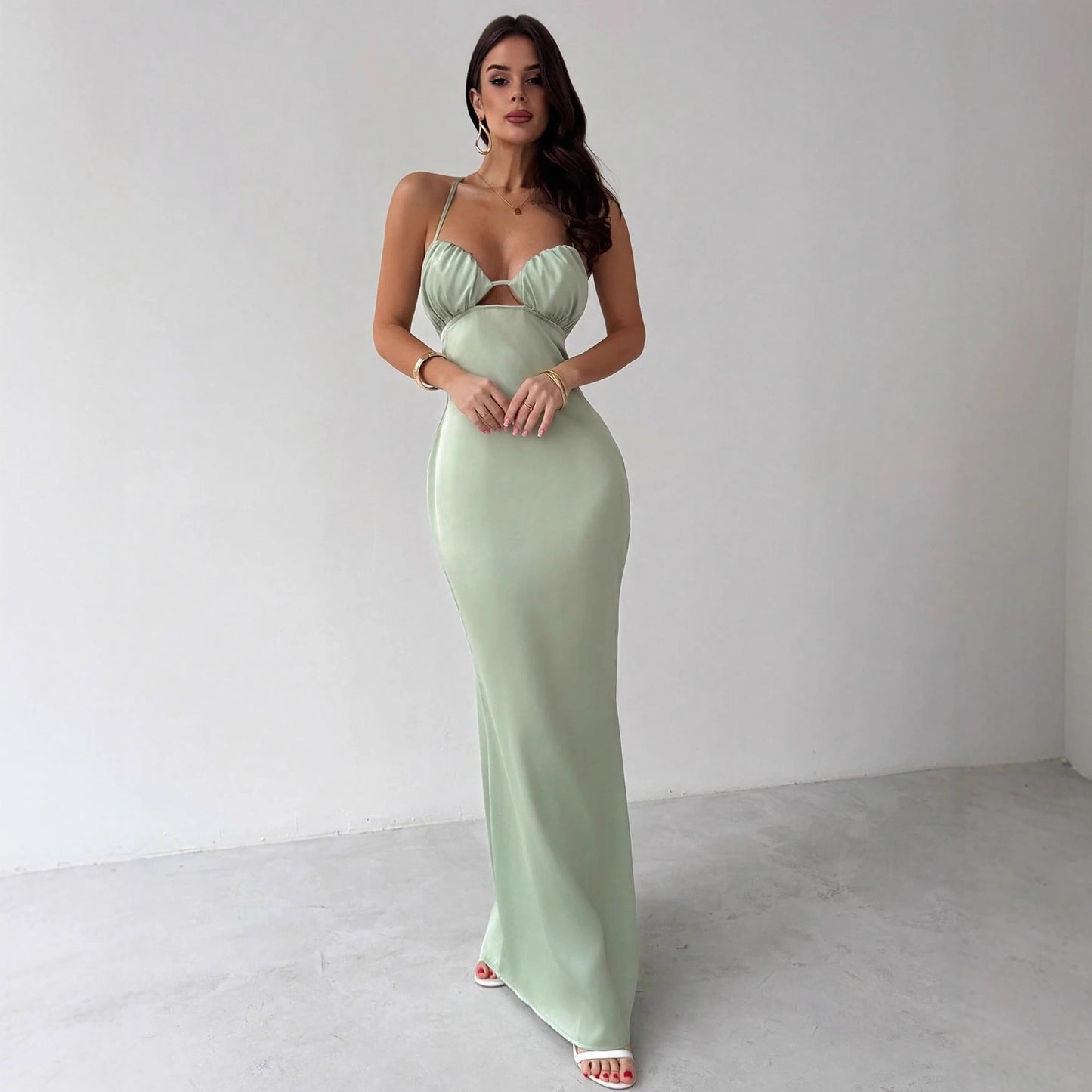 Women's Vacation Style Elegant Slimming Textured High-grade Dress