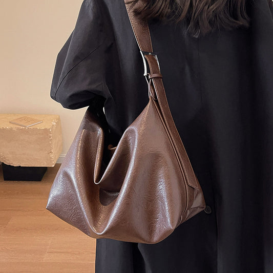 Women's Large Capacity Retro Simple Texture Commuter Shoulder Bags
