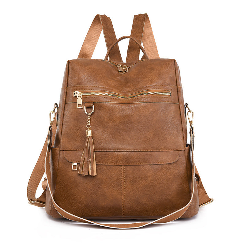 Women's Korean Fashion Solid Color Large Capacity Backpacks