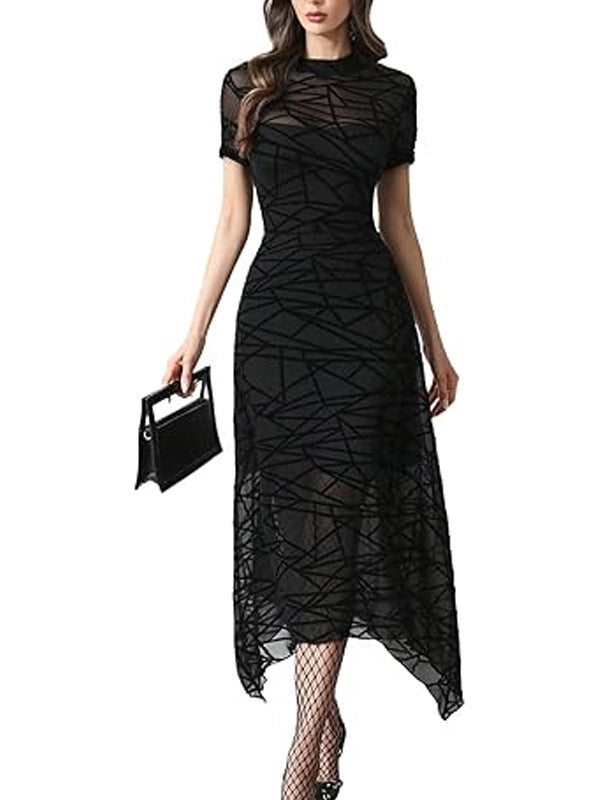 Floral Vintage Irregular Mid-length Dress Summer Dresses