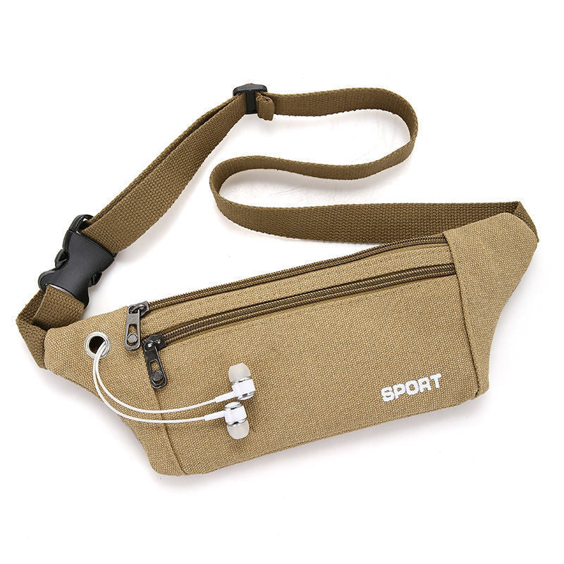 Men's Canvas Mobile Sport Climbing Running Pouch Construction Men's Chest Bags