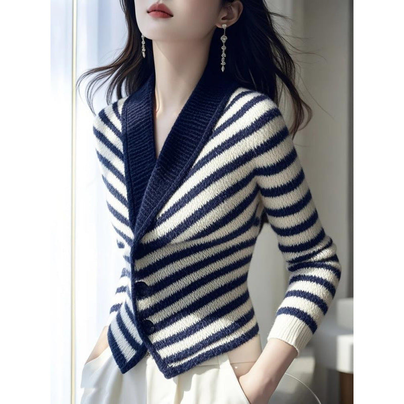 Unique Beautiful Blue Striped Can Be Sweaters