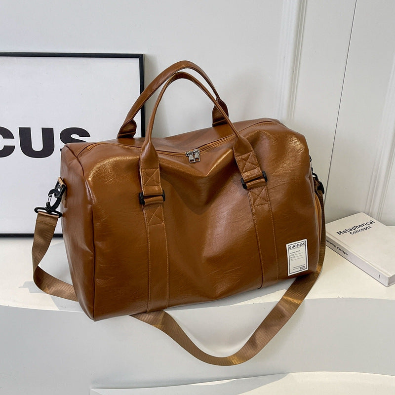 Women's & Men's & Portable High-grade Large Capacity Leather Travel Bags