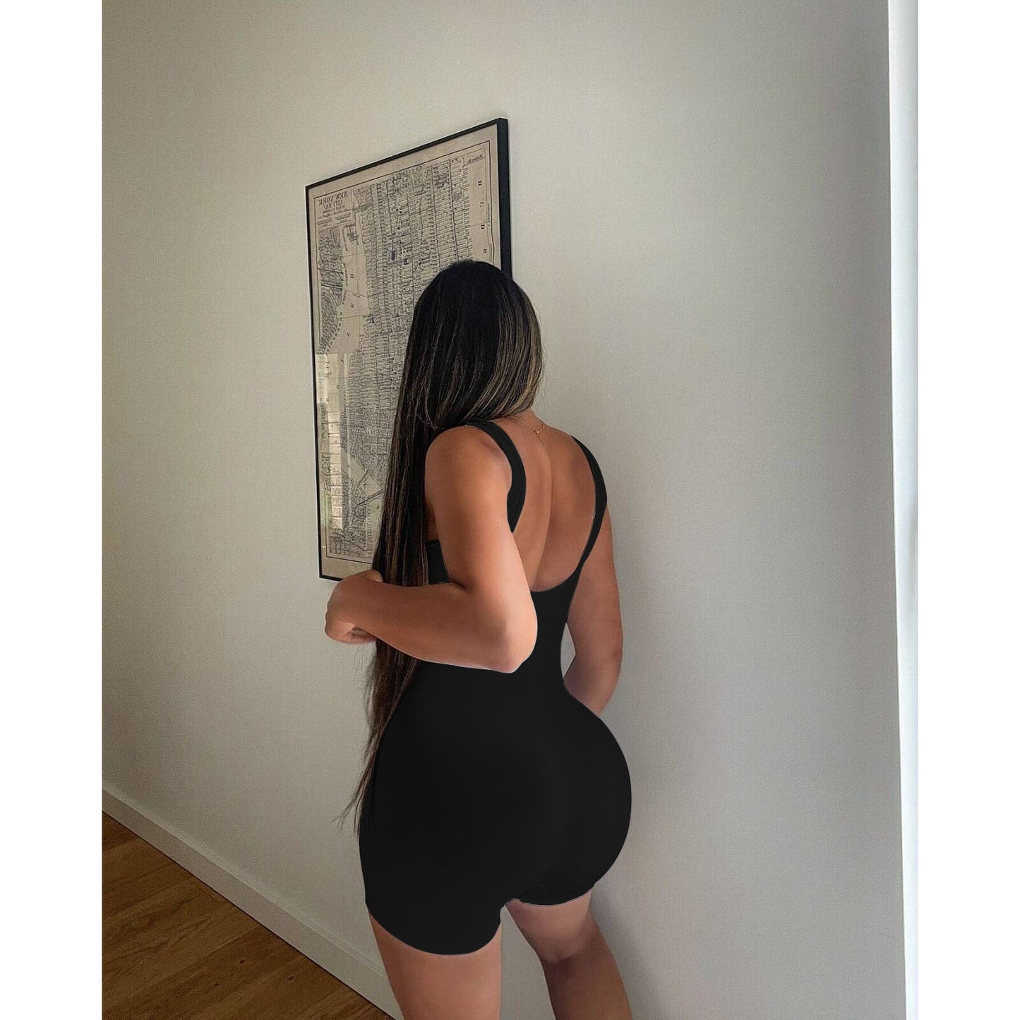Women's Solid Color Casual Knitted Rib Slim Fit Women's Jumpsuit/clothing