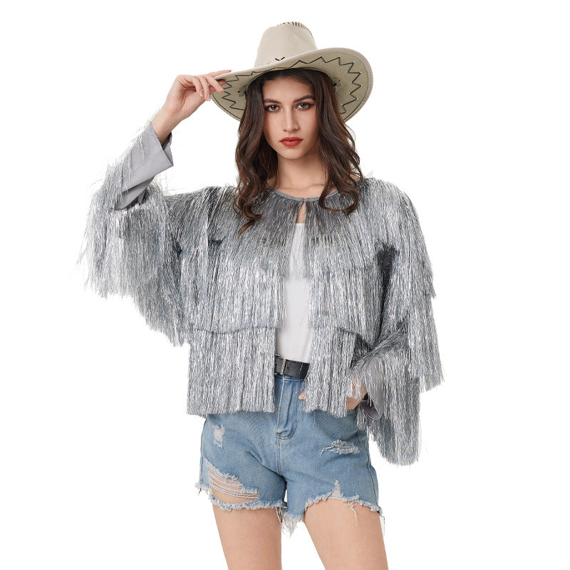 Women's Graceful Sier Tassel Long-sleeved Halloween Coats