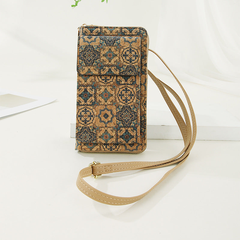 Women's Trendy Large Capacity Retro Portuguese Wood Phone Bags