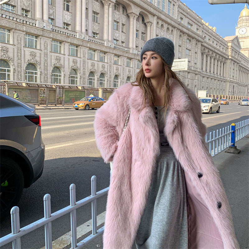 Women's Fur Loose Faux Korean Large Lapel Coats
