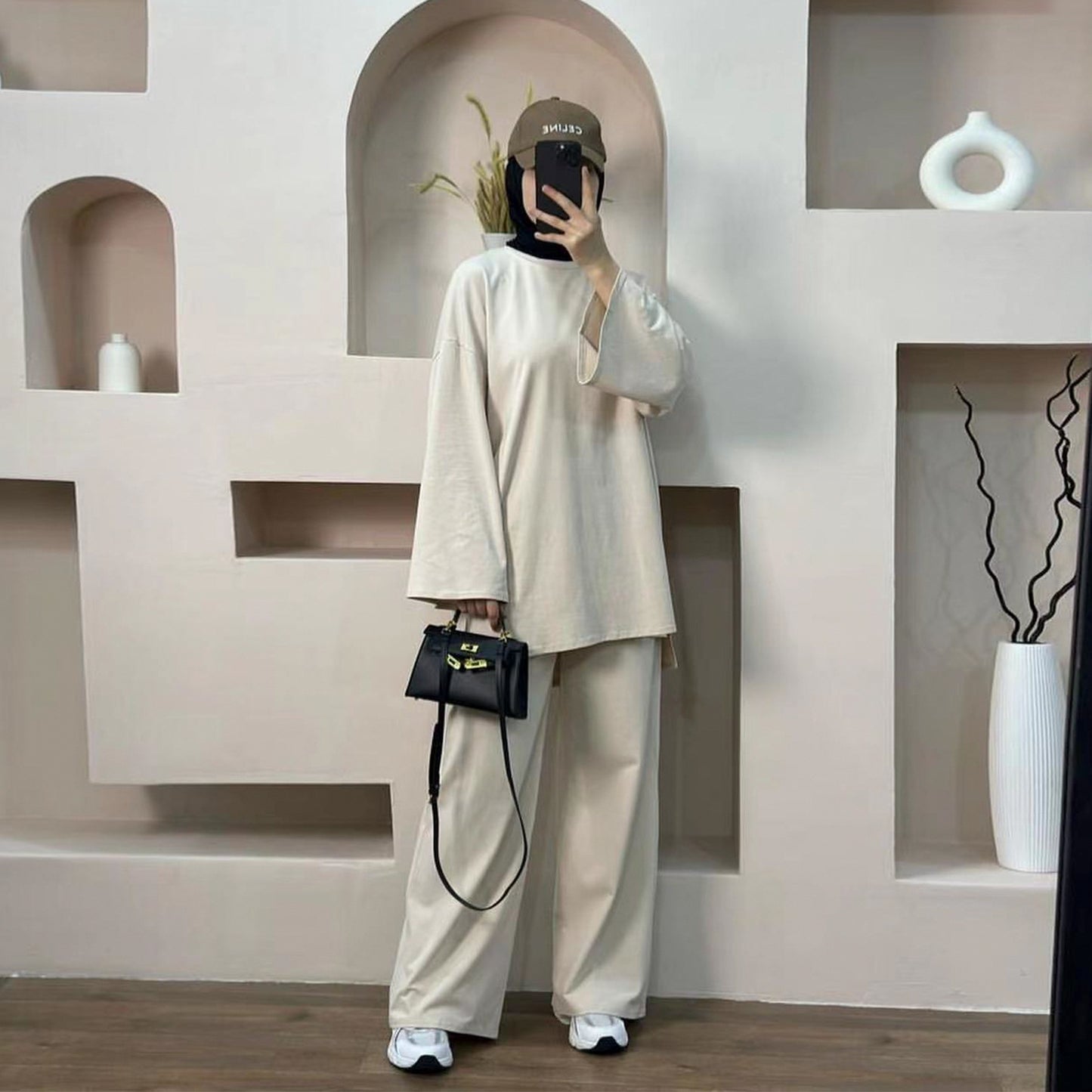 Graceful Turkey Solid Color Loose Two-piece Suits