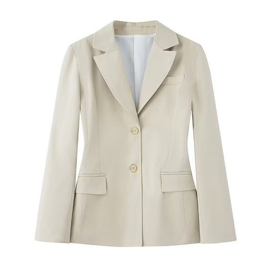 Women's Selection Belt Padded Shoulder Slim Fit Blazers