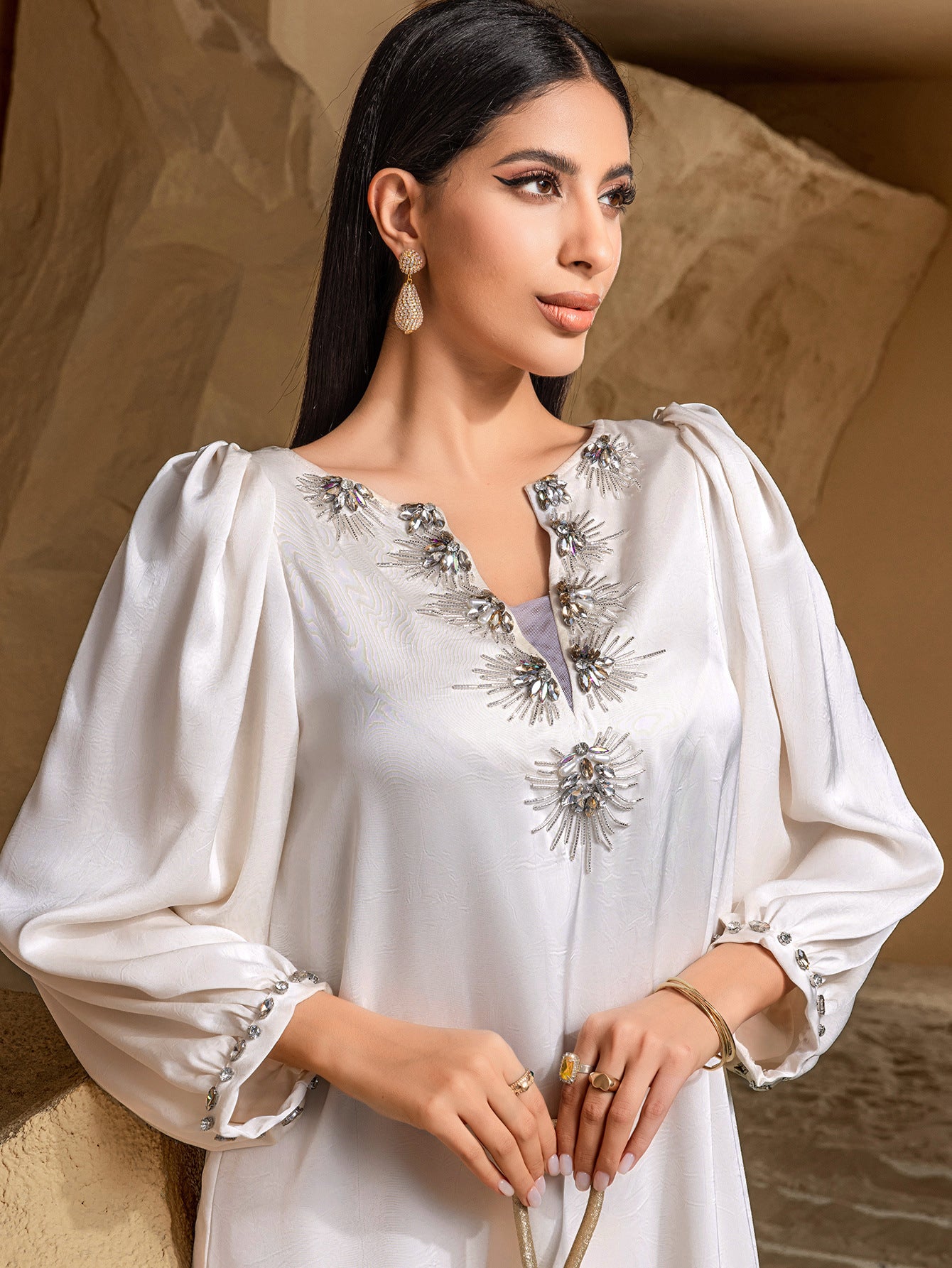 Robe Muslim Elegant Long Sleeve Dress Dresses