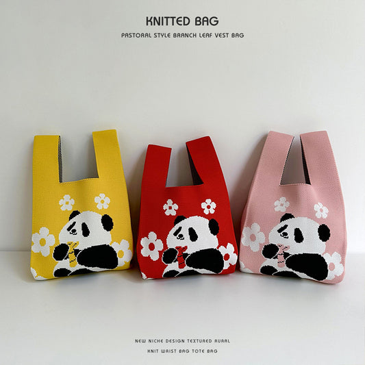 Women's Cute Panda Trendy Daily Versatile Polyester Handbags