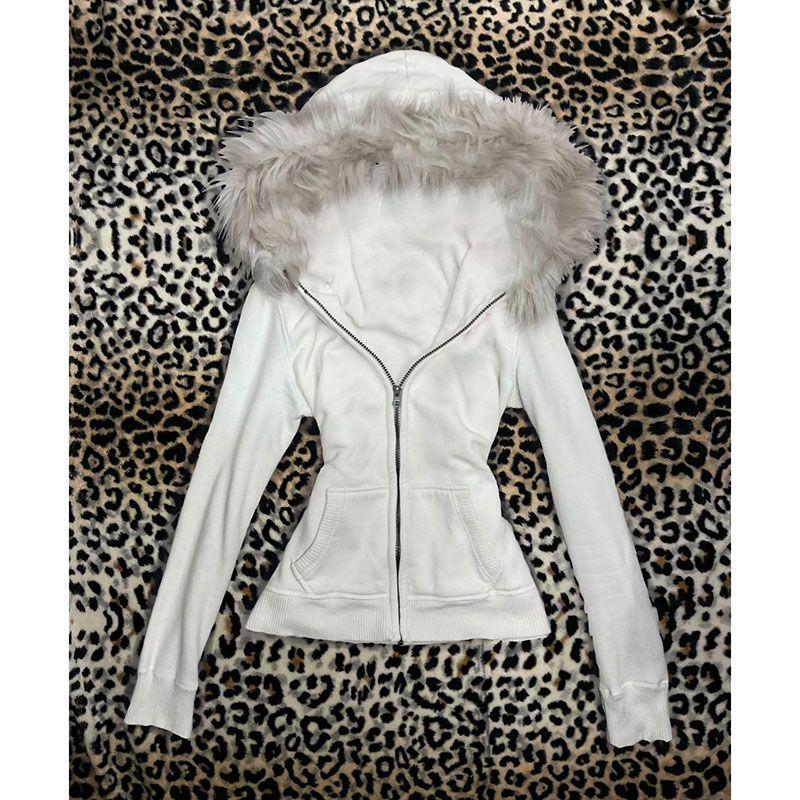 Women's Street Style Design Punk Zipper Plush Coats