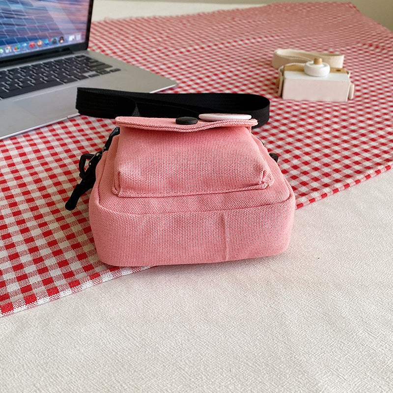Women's Canvas Fashionable Korean Style Mobile Vintage Shoulder Bags