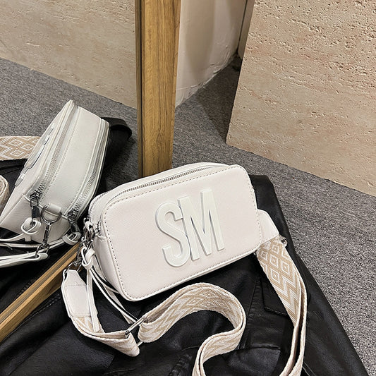Women's Fashion Trendy Versatile Niche Alphabet Wide Shoulder Bags