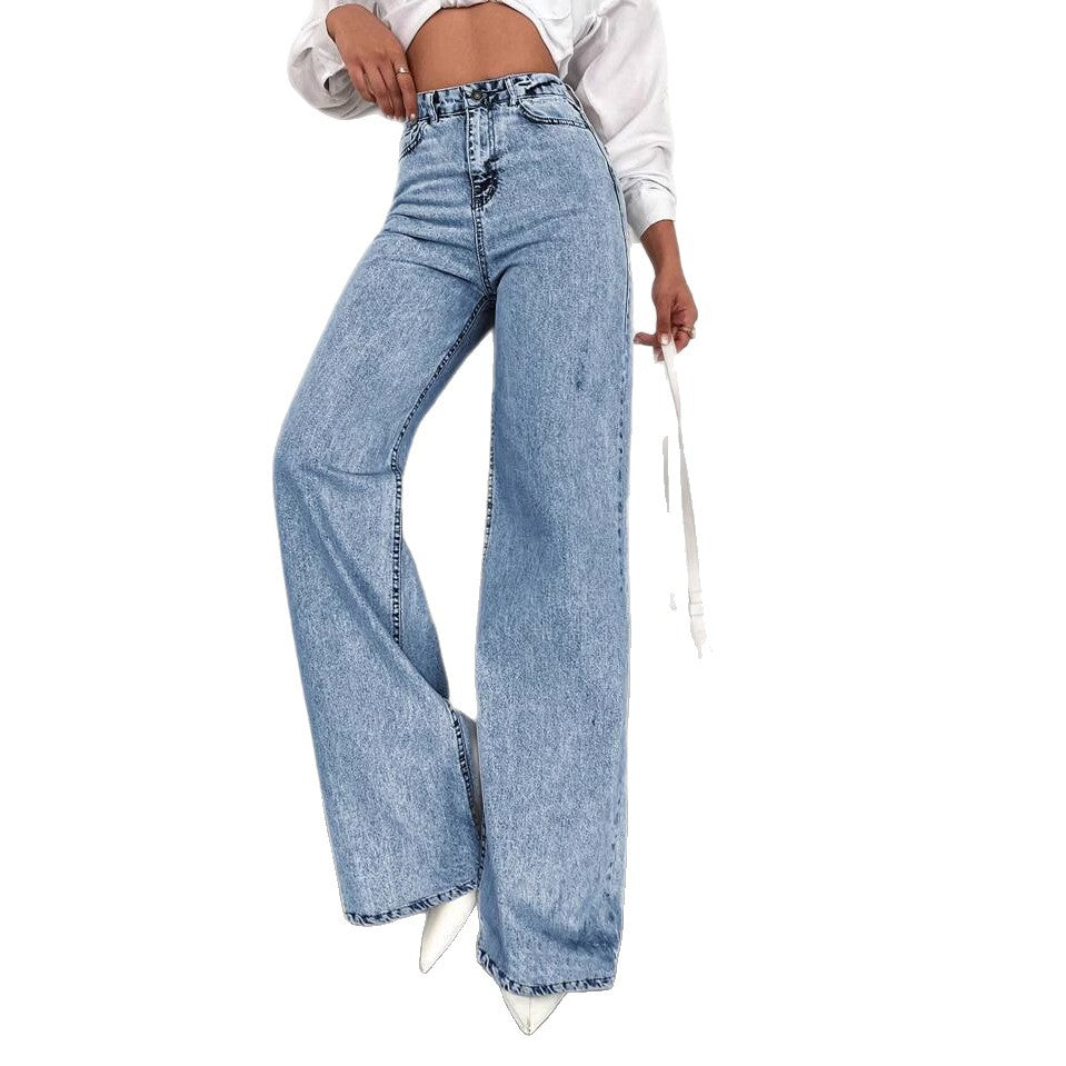 Women's Straight Spring Loose Slimming Casual Wide Jeans