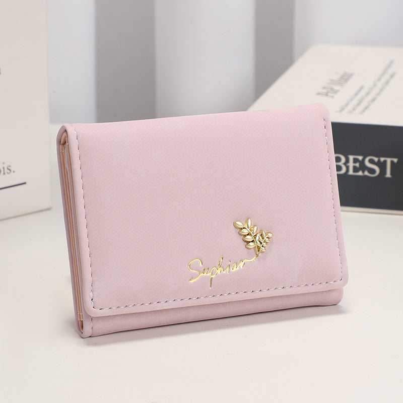 Women's Simple Folding National Style Fresh Flannel Ladies Wallets