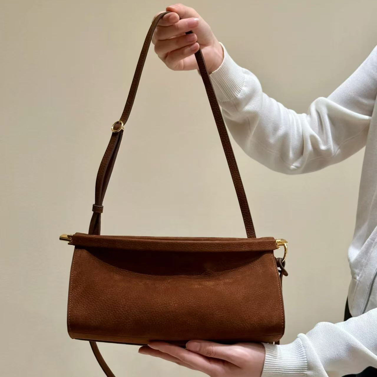 Graceful French Minority Underarm Genuine Leather Armpit Bags