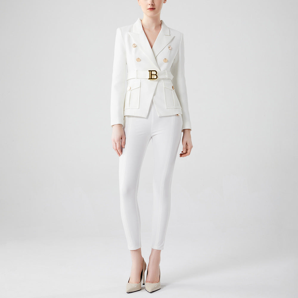 Women's Two-color Pocket Slim Fit Small Business Blazers