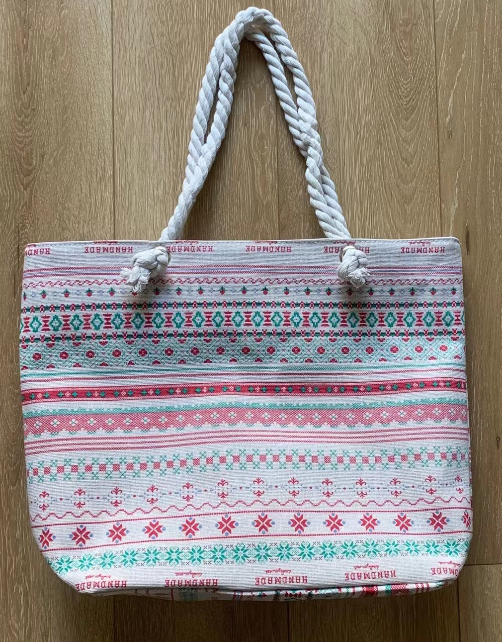Women's Canvas Large Capacity Thick Rope Fashion Tote Bags