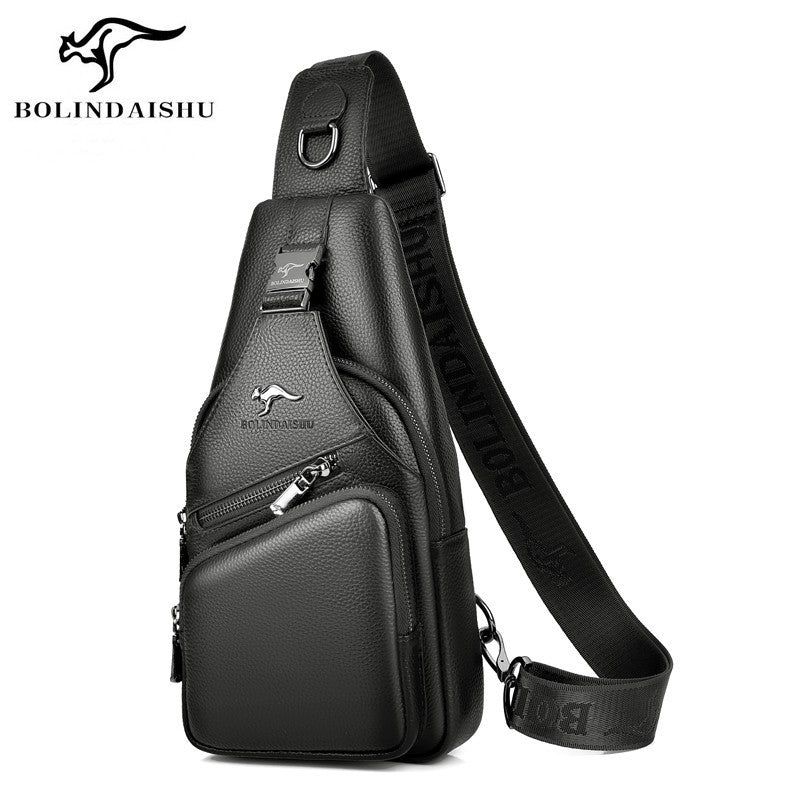 Men's Innovative First Layer Cowhide Leather Men's Chest Bags