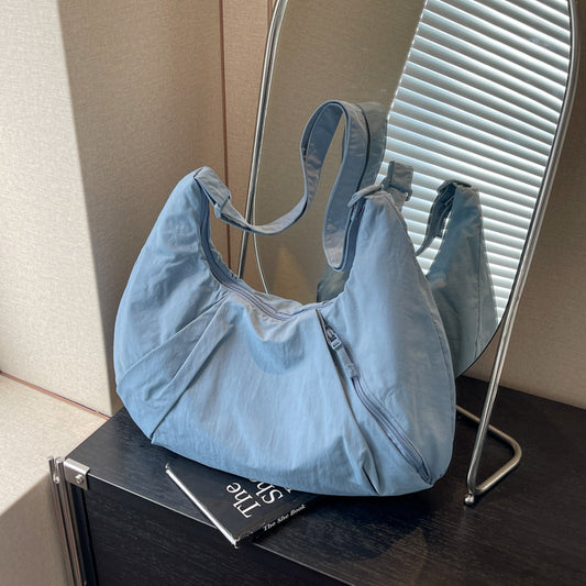 Korean Style Large Capacity Solid Color Crossbody Bags