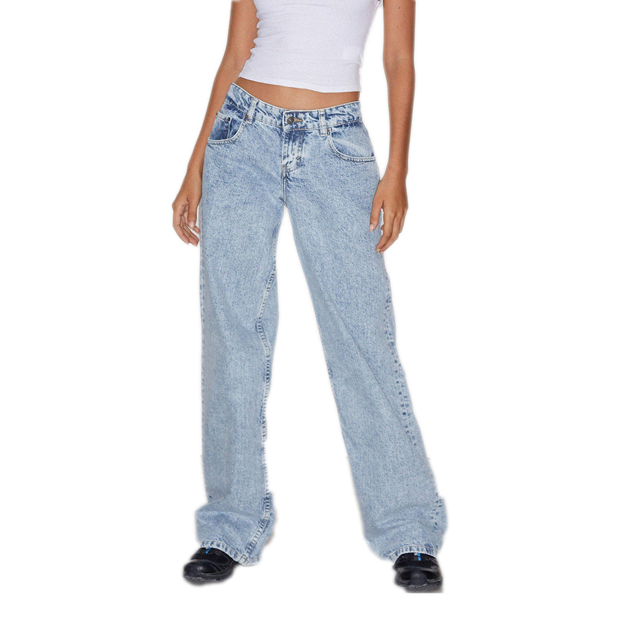 Women's High Quality Straight Slightly Flared Denim Jeans
