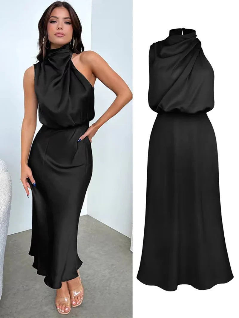 Premium Satin Sleeveless Fashion Elegant Graceful Dress