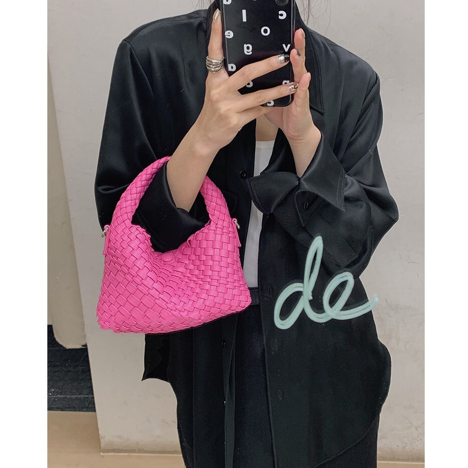 Women's High-grade Design Selenodont Half Moon Woven Bags