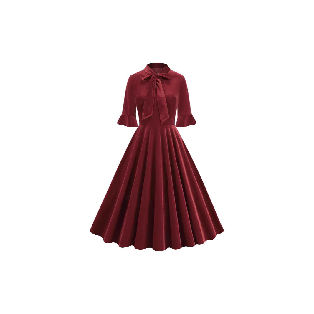 Clothes Dress Sleeve Bow Elegant Retro Shorts