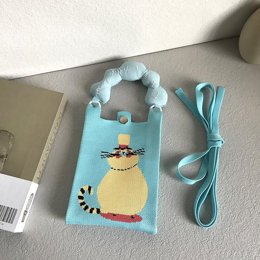 Knitted Mobile Cartoon Cute Summer Style Phone Bags