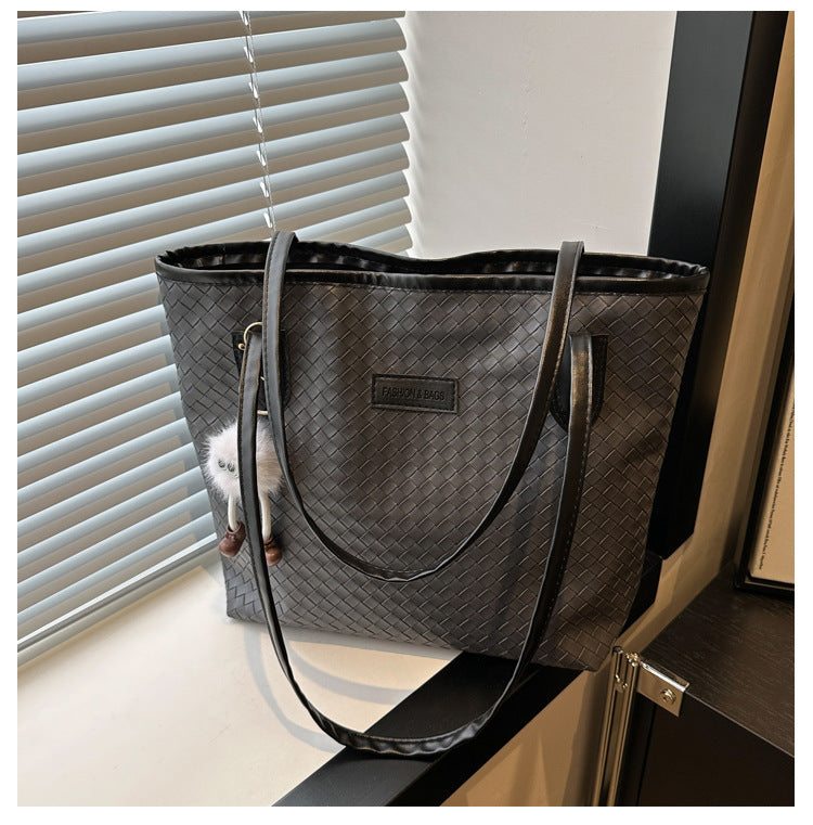 Women's Fashionable Plaid Large Capacity Commuter Underarm Tote Bags