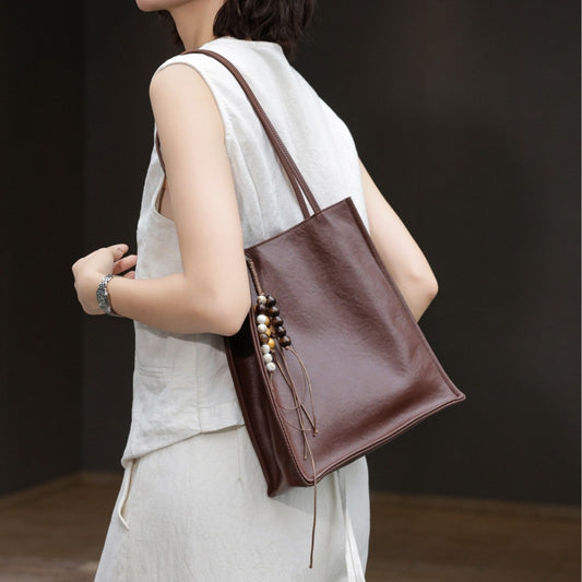 Women's Cowhide Simple Easy Matching Commuter Genuine Bags