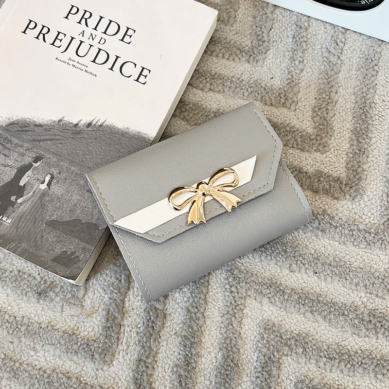 Women's Fashion Short Simple Style Clutch Bow Ladies Wallets