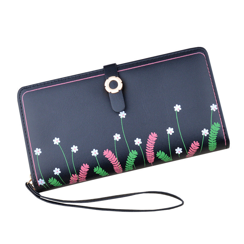 Women's Long Zipper Hasp Clutch Fashion Printing Ladies Wallets